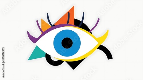 Abstract eye icon design on white background