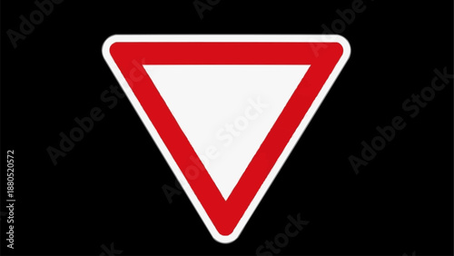 Yield Sign Warning Traffic Symbol.