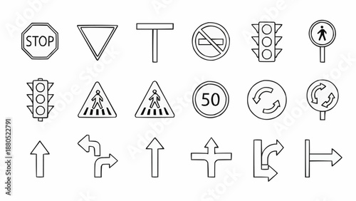Collection of Traffic Signs and Symbols.