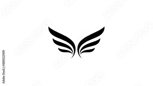 Minimalist Black Falcon Wings Logo Design