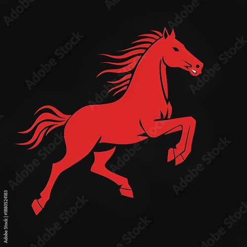 red horse vector illustration