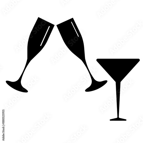 champagne flutes,clinking or cheers pose,martini glass or cocktail coupe style,Cling Glasses