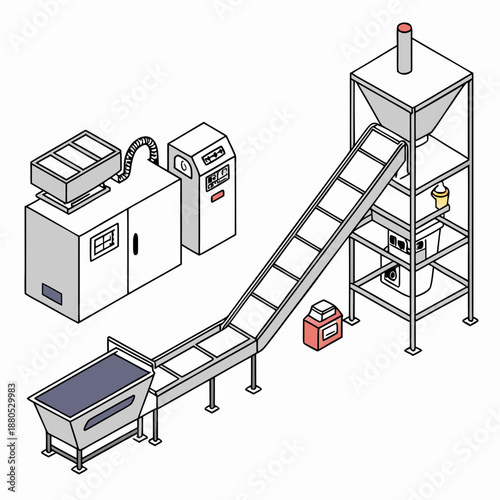 Industrial Snack Pellet Production Technology System and Automated Food Manufacturing Illustration