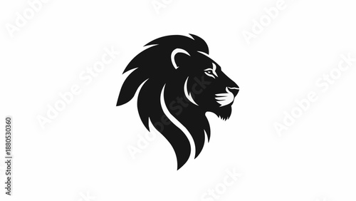 Majestic Lion Head Silhouette Profile.