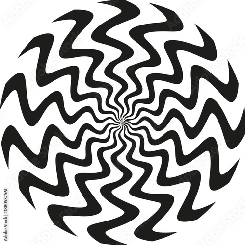 Optical illusion creating a mesmerizing swirling pattern