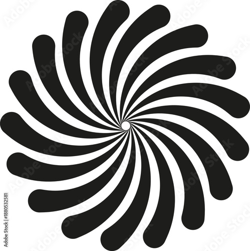 Black and white optical spiral illusion spinning vortex