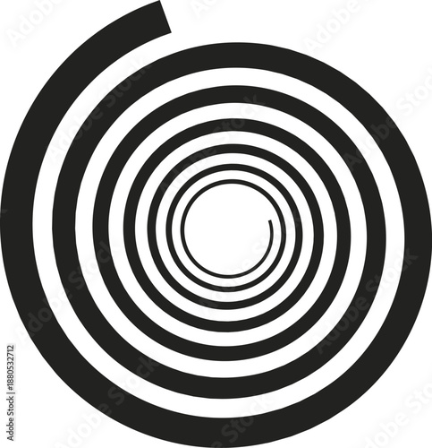 Black and white optical spiral creating hypnotic effect