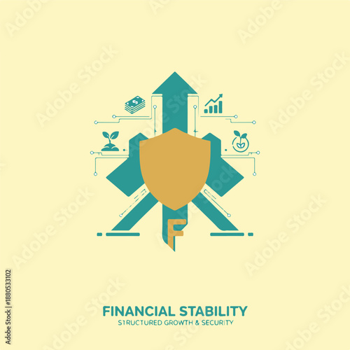 Financial stability concept, structured abstract shapes, corporate vector.eps