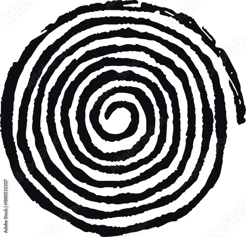 Abstract black spiral shape creating a textured design