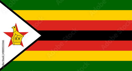 Zimbabwe national flag artwork representing African nation