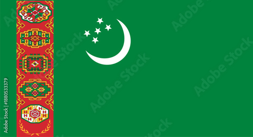 Photos Turkmenistan flag waving representing national symbol and identity