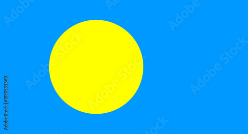 Palau national flag flat representing island nation