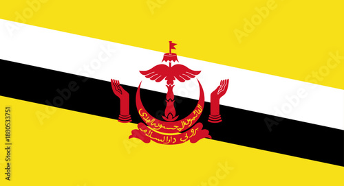 Fotografía Brunei Darussalam flag flying as a national symbol