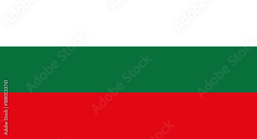 Bulgarian national flag displaying white green red stripes