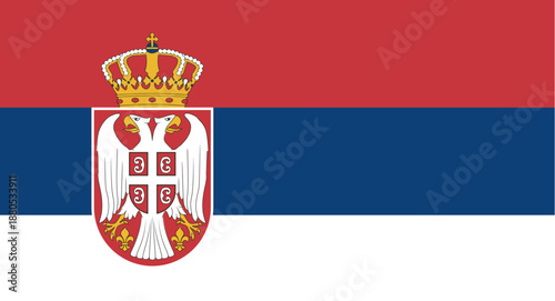 Serbia national flag representing country sovereignty
