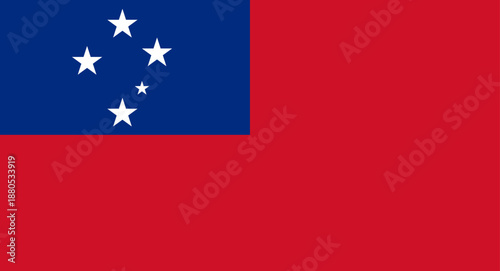 Samoa national flag displaying Southern Cross constellation