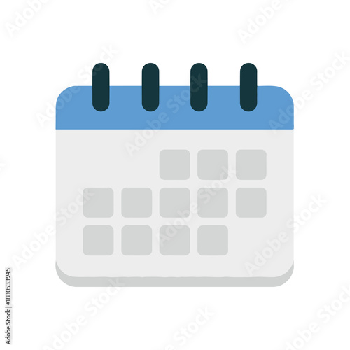 Spiral bound calendar graphic with blank pages for planning and organization