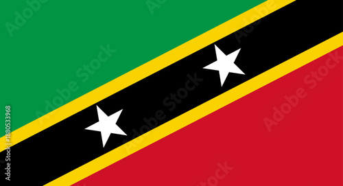 Saint Kitts and Nevis flag displaying national colors