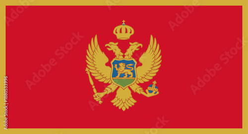 Flag of Montenegro displaying national symbol and pride