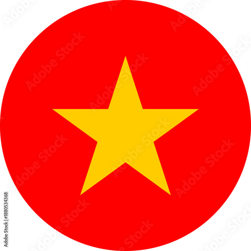 Vietnam country flag yellow star red circle