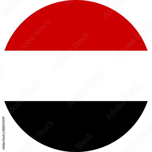 Yemen flag circle icon national symbol country