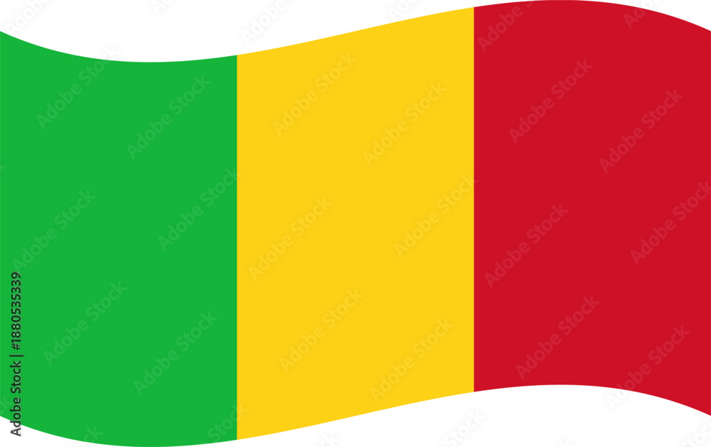 Fototapeta premium Mali national flag waving against white background