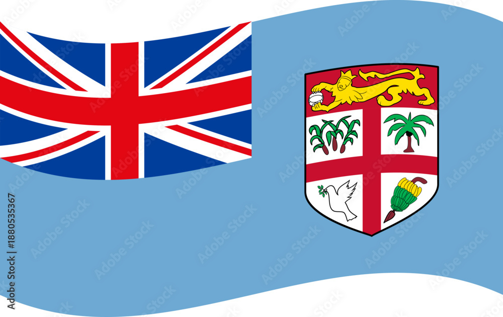 Fototapeta premium Flag of Fiji waving national symbol country