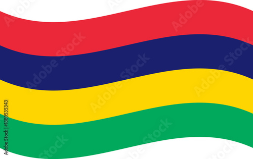 Mauritius national flag waving identifying the country
