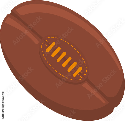 Coffee bean representing sport with football laces