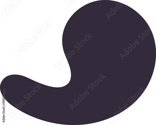 Organic abstract amoeba shape fluid dark purple