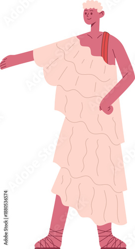 Greek mythological man gesturing in classical attire