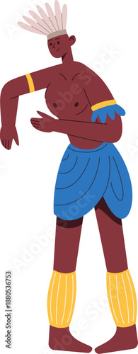 Indigenous person performing traditional cultural tribal dance