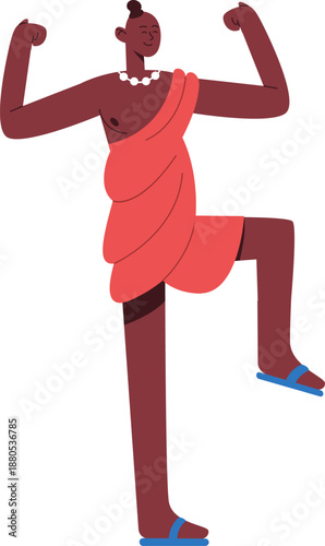 African man showing strength and happiness