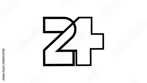 24 inscriptions medical symbol, black isolated silhouette