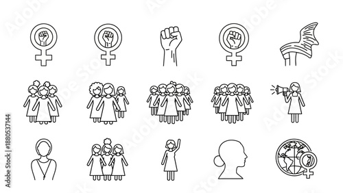 Diverse group of people icons.