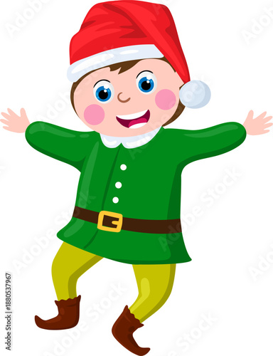 Little elf character spreading holiday cheer