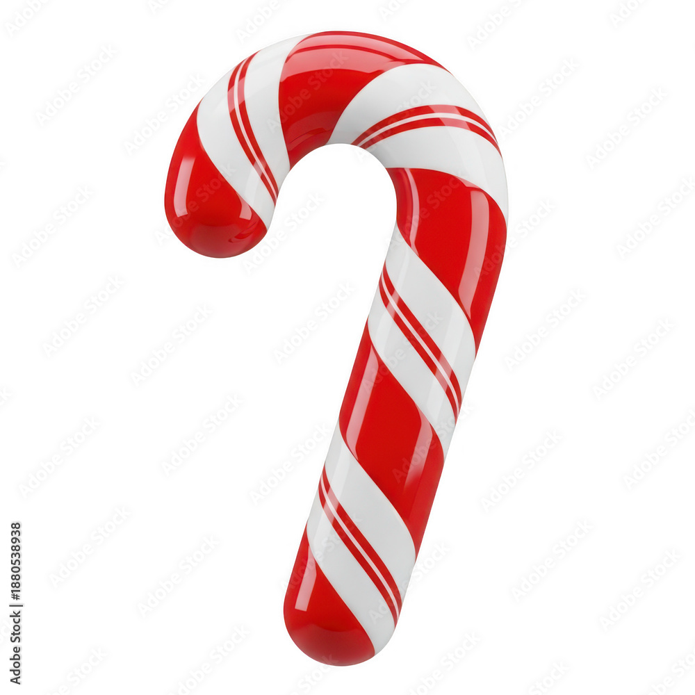 Obraz premium 3d rendered candy cane isolated on transparent background