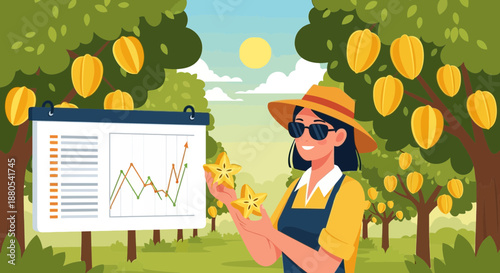 Woman Holding Lemon in Orchard.