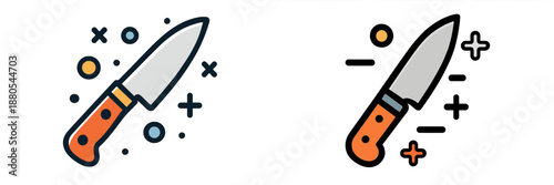 Vector illustration of a kitchen knife with a modern design