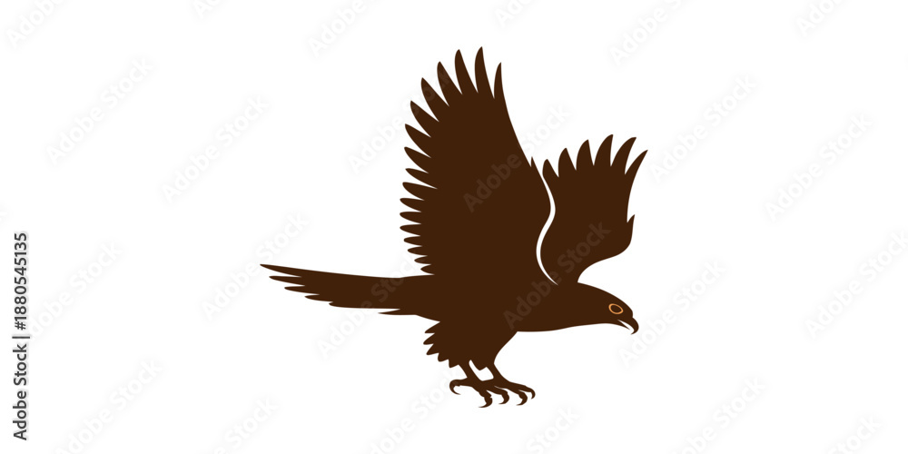Fototapeta premium WebFlying eagle silhouette on transparent background