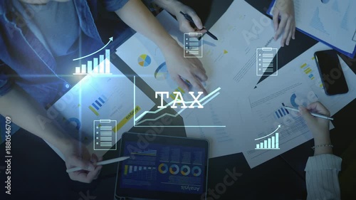 Federal Income Tax IRS Digital tax filing Tax return financial planning analyzing  data revenue deductions filing income tax online payment mobile app Business tax management 
