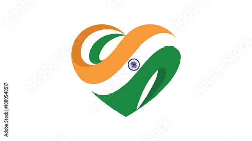 Indian Flag Heart Symbol vector
