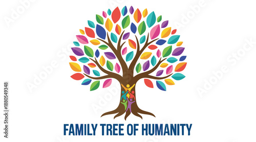 Colorful Tree Symbolizing Unity and Diversity vector