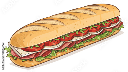 A Delicious Hoagie Sandwich With Fresh Ingredients