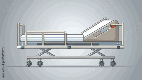 Hospital Patient Bed With Adjustable Headrest