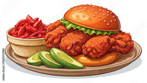 Spicy Nashville Hot Chicken Sandwich with Avocado