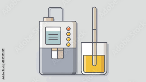 Urine Analyzer Machine with Test Sample and Probe