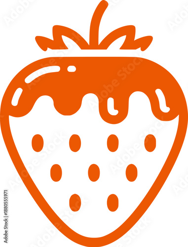 Minimalist Orange Strawberry with Chocolate Drizzle and Seeds