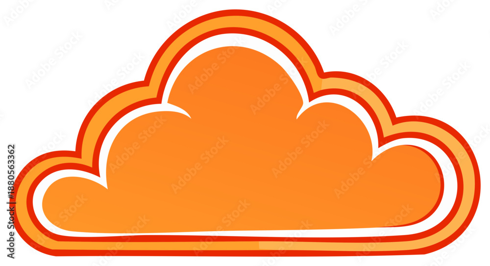 Fototapeta premium Orange Cloud Graphic Vector Illustration