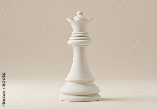 White chess queen piece isolated